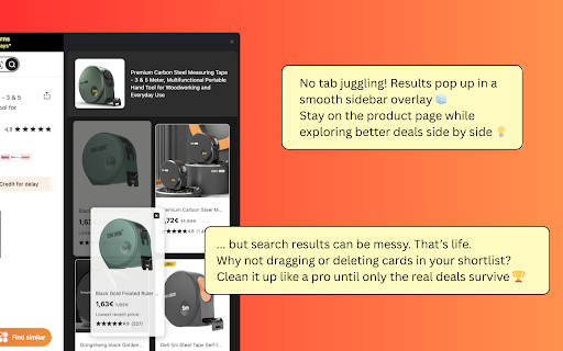 SameSame - Find Better Deals, Instantly :: Temu & AliExpress, supercharged. Search by image from anywhere, find similar products, compare prices, and shop smarter!