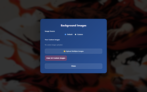 Anime Aura New Tab :: Anime-inspired new tab experience with rotating backgrounds, quick-access shortcuts, and a cinematic live wallpaper feel.