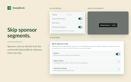 StampStack — Ad & Tracker Blocker :: Blocks ads and trackers. See which known trackers a page contacts, hide anything with a click, and keep blocking on if sites break.