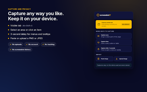 ScreenshotIT: Private Screenshot Editor :: Capture, annotate and hide sensitive info in screenshots. Finds emails, names and IDs for you. Nothing leaves your device.