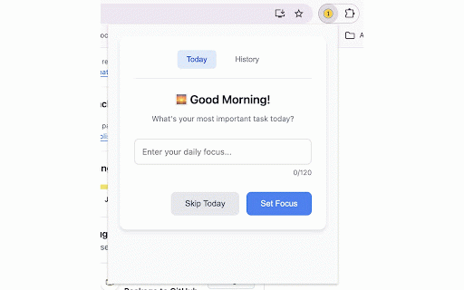 Daily Focus :: Simple daily goal tracking, one goal at a time