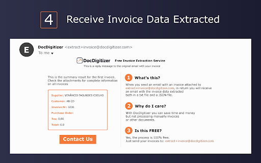 DocDigitizer Invoice Extractor :: Extracts detailed data from any Invoice with +99.99 accuracy. Supports PDFs and Photos.