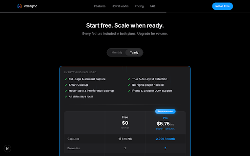 PixelSync - Web to Figma in One Click :: Capture any web page to Figma with pixel-perfect accuracy