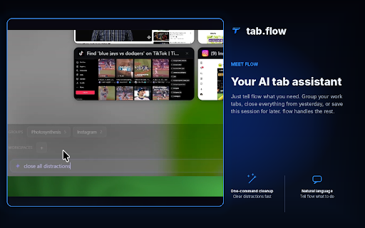 tab.flow - Visual Tab Manager & AI Assistant :: Visual tab grid + AI assistant to organize, search, and manage all your tabs instantly. Press Alt+Q to never lose a tab again.