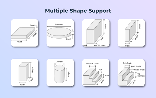 Concrete Calculator :: Easily calculate concrete volume, bags and cost for slab, steps, walls, columns, curb & gutter.