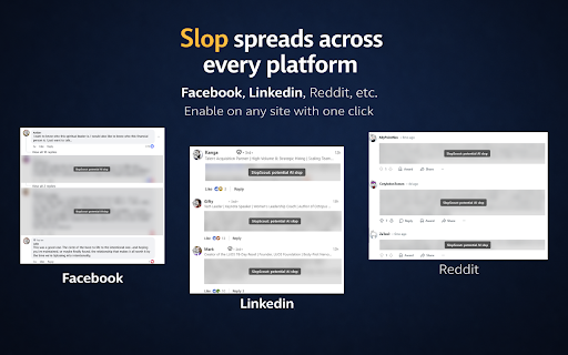 SlopScout :: Detects and flags AI-generated slop posts in real time on any website.