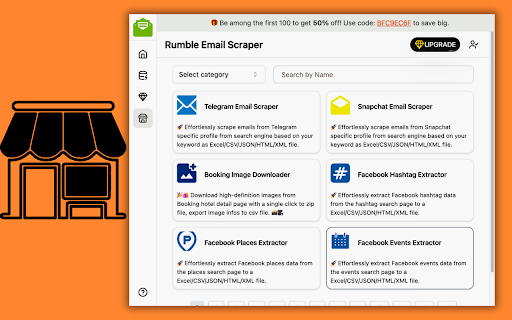 Rumble Email Scraper :: One-click scrape emails from Rumble specific profile from search engine based on your keyword as Excel/CSV/JSON/HTML/XML file.
