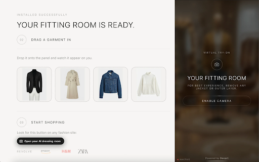 Anywear: Live Virtual Try-On :: Try on clothes virtually on any fashion website, powered by Decart.