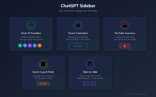 ChatGPT Sidebar :: Seamlessly access ChatGPT side-by-side in your browser sidebar.