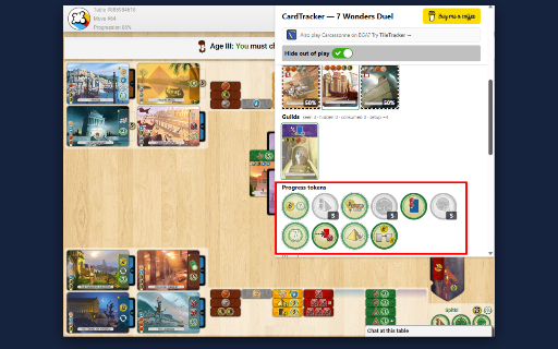 CardTracker - 7 Wonders Duel Companion (BGA) :: See which cards and progress tokens are still in play in your 7 Wonders Duel game on Board Game Arena.
