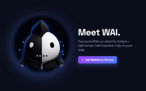 WalletAI :: A self-custody Solana wallet with a built-in AI assistant and autonomous agents, powered by the Tenseuron compute network.