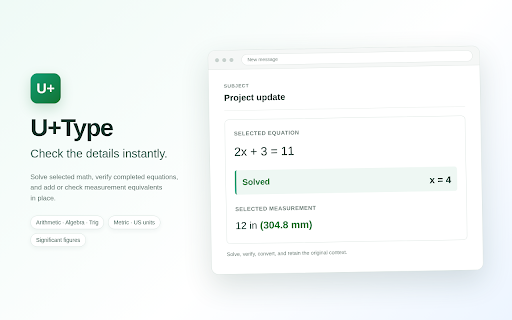 U+Type :: Transform text, paste safely, redact secrets, and type Unicode or Alt codes locally.