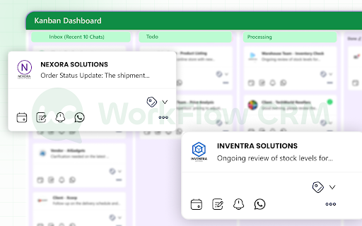 Workflow CRM :: Manage leads, contacts, and deals right from your browser - without switching tabs or losing context.