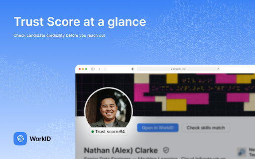 WorkID :: Trust layer for hiring — check WorkID trust scores while viewing LinkedIn profiles.