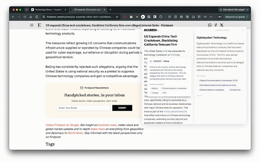 Acumen: Context-First Summariser and Reading Tool :: Instant context-aware AI summaries and vocabulary tooltips for selected text. Works on news, academic, legal, and tech articles.