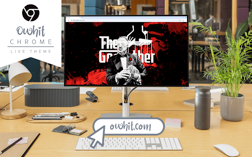 The Godfather Live Wallpaper :: The Godfather strikes his iconic pose with his cat, exuding power and authority in every gesture.