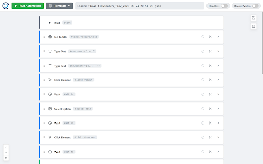 FlowsMatch :: Build and run browser automations visually. Scrape data, fill forms, and automate workflows without code.
