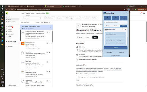 ApplyLog Job Tracker :: Track your job/internship applications and automatically sync them to Google Sheets!