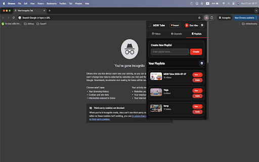 MDW Tube - YouTube Playlist Manager :: Manage YouTube playlists from your subscribed channels with smart recommendations
