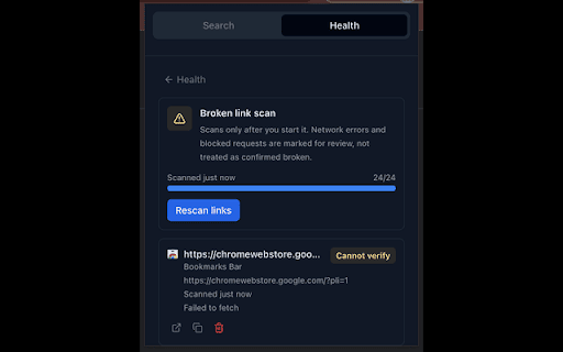 MarkHub - Lightning-Fast Bookmark Manager :: MarkHub is a local-first Chrome bookmark manager built for fast search, privacy, and bookmark health review.