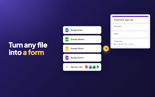 Google Form Builder :: AI Google Form Builder. A google form maker for quizzes, surveys and sign-up sheets — say what you need, review the form, send it.