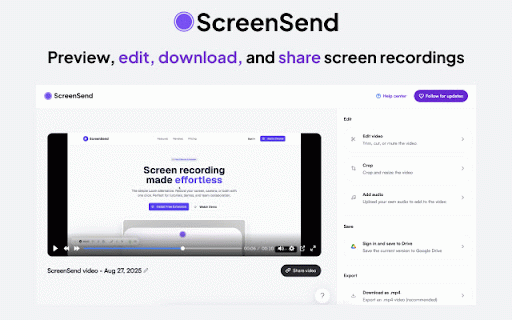 ScreenSend - Advanced Screen Recorder & Video Editor :: Free unlimited video capture tool to record, edit, share videos instantly.