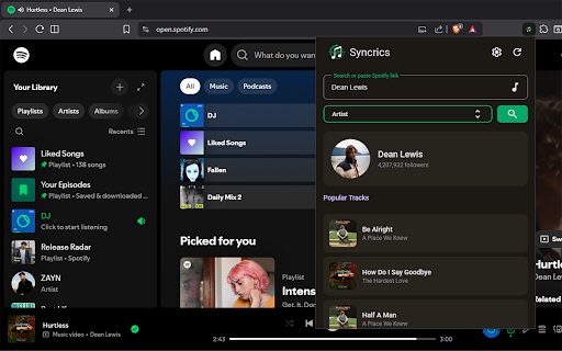 Syncrics - Lyrics Downloader :: Fetch synced and unsynced lyrics from Spotify tracks, albums, and playlists. Save as LRC files.
