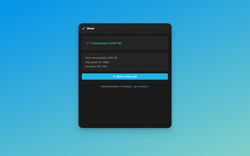 Bulk Downloader for Vimeo · Original Quality :: Bulk-download your entire Vimeo library at original upload quality — the only tool that goes beyond Vimeo's compressed versions.