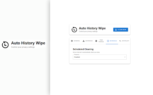 Auto History Wipe :: Auto History Wipe - Auto History Cleaner delete cache, clear cache when starting chrome