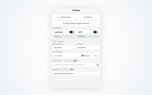 CommitDSA - Sync LeetCode & GFG to GitHub :: Automatically sync and backup LeetCode & GeeksforGeeks (accepted) solutions directly to GitHub.