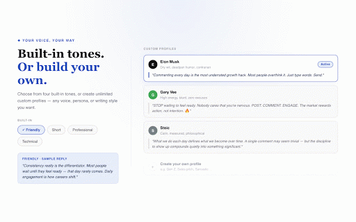 ConvoBar.com :: Suggests thoughtful responses on LinkedIn, X, and online communities.