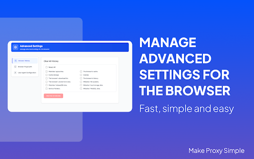 Make Proxy Simple Switcher :: Proxy Switcher: Fast IP change, blocks WebRTC, ads, sets geo, fingerprint, and User Agent.