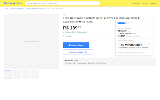 CustoON — Lucro em Pedidos + Métricas :: Lucro e margem nos seus pedidos (Shopee e Mercado Livre) + métricas, editor de fotos e gerador de EAN nos anúncios.
