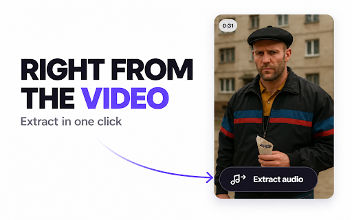 Audio Extractor from Video :: Extract sound from video to audio converter MP4 to MP3. Get audio from video files (mov, mkv, webm..)