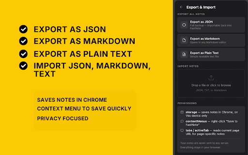 FastNote :: The fastest sidebar note app for Chrome.
