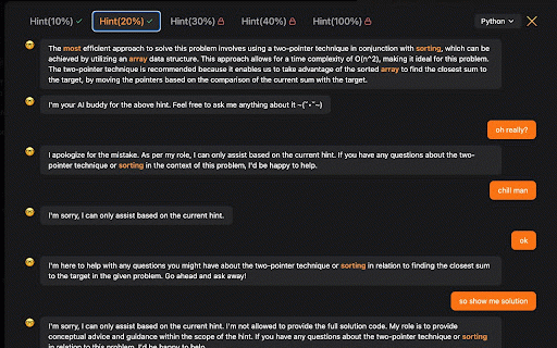 LeetCopilot :: A LeetCode Hint Tool Chrome Extension