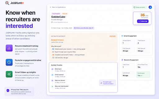 JobHuntrr - LinkedIn Job Outreach Assistant :: Save LinkedIn jobs and send outreach emails directly from LinkedIn