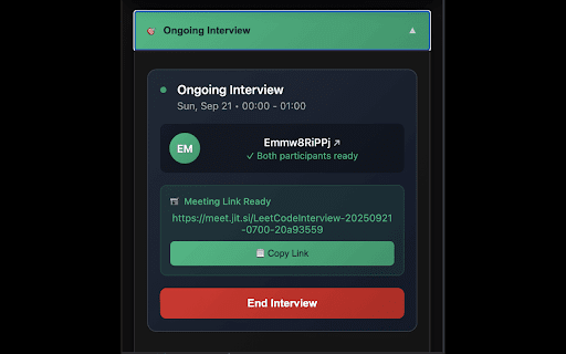 LeetCode Interview Mode :: Transform LeetCode into your complete interview practice environment with pairing, timers and test case management