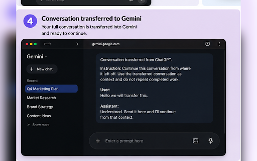 ChatHop :: Move AI chat context between leading AI assistants — without re-explaining from scratch.
