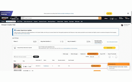 Influencer Export :: Download your own Amazon Influencer video review clips for personal backup and reuse.