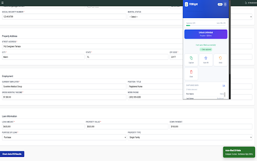 FillRight — Auto-Fill for Loan Officers :: Capture borrower data from your LOS and auto-fill lender portals in seconds. Built for mortgage professionals.