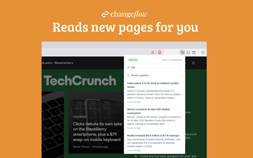 Changeflow - Subscribe to page updates :: Stop refreshing pages. Get AI summaries when websites change. Track prices, competitors, regulations, jobs.