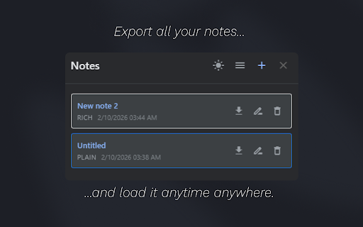 SideCodex :: Simple yet versatile NotePad Extension for quick note taking