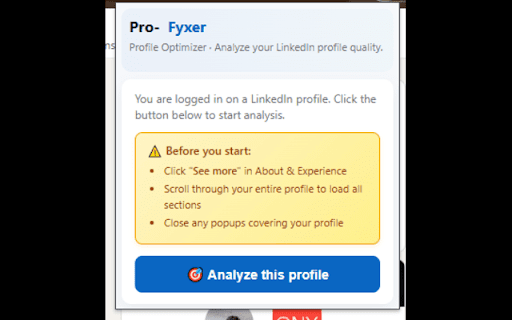 Pro-Fyxer :: Pro-Fyxer (Profyxer): Improve your LinkedIn profile clarity, generate better comments, and manage connections — without automation.