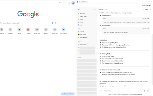 Sidely - ChatGPT Sidebar :: Use ChatGPT inside Chrome's sidebar with Sidely - a secure, fast ChatGPT sidebar extension using your own account.