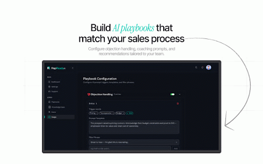 RepReadyAI: AI Sales Co-Pilot :: Real-time AI coaching for sales calls. Objection handling, buying signals, and conversation intelligence - live on every call.