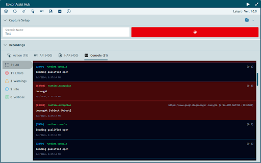 Epicor Assist Hub :: Records user actions and generates natural language scripts