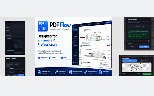 PDFlow – Engineering PDF Scale, Measure & Markup :: Scale, measure, mark up and calculate on engineering PDFs with built-in tools. Everything stays local.