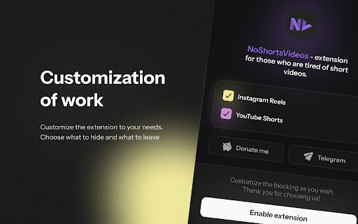 No Shorts Video :: Boost productivity by blocking Shorts & Reels. Redirects Shorts, hides distractions, and offers one-click customizable blocking.