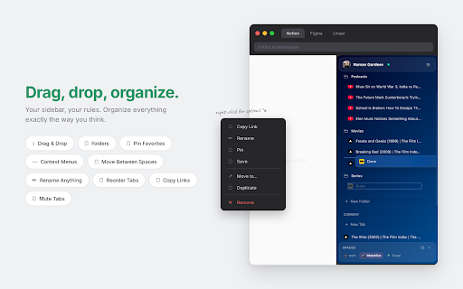 Leap — Sidebar Tabs & Spaces for Chrome :: Vertical tab manager with workspaces, AI tab organizer, drag & drop folders, cloud sync.